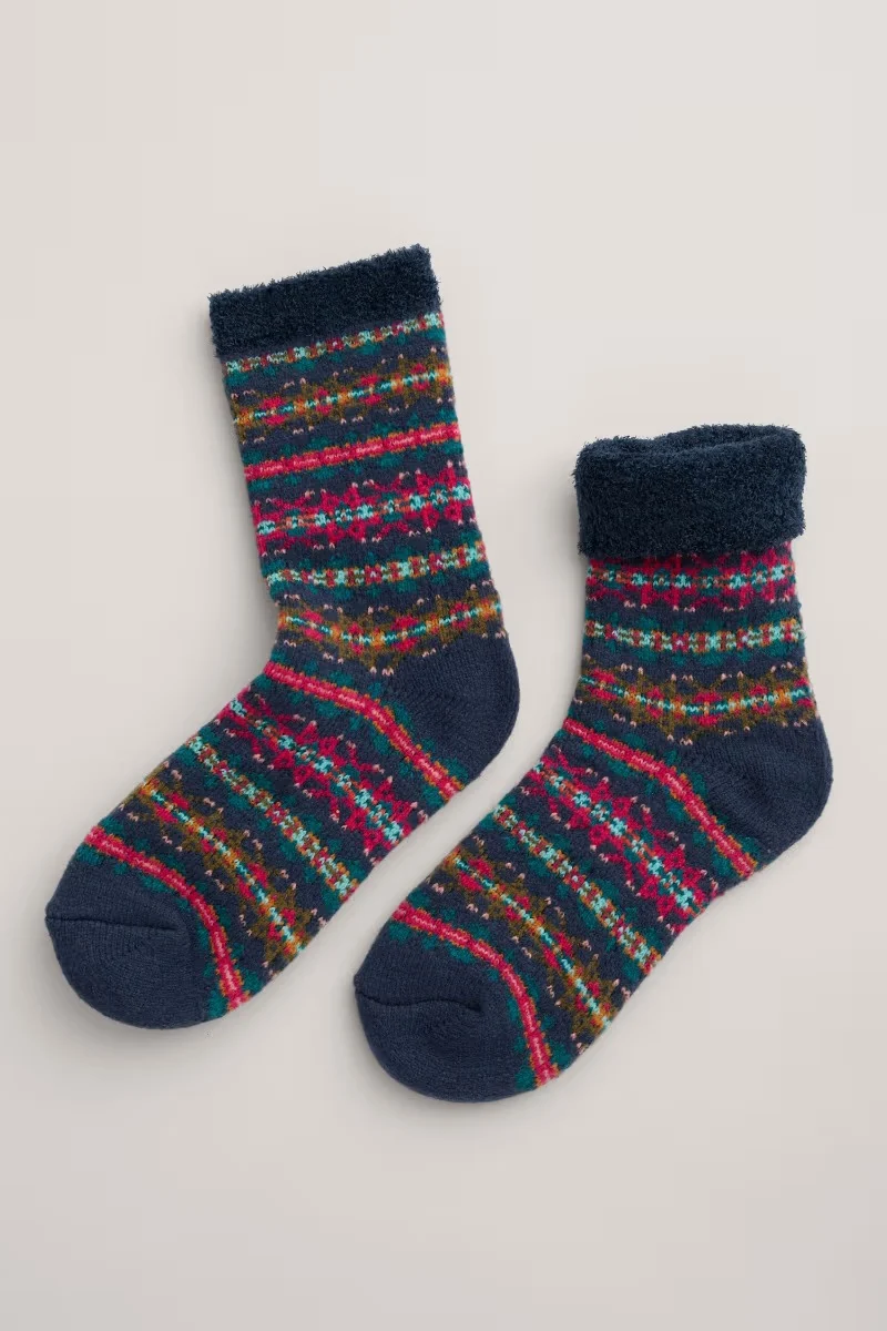 Seasalt Cornwall cabin socks palace cove maritime multi