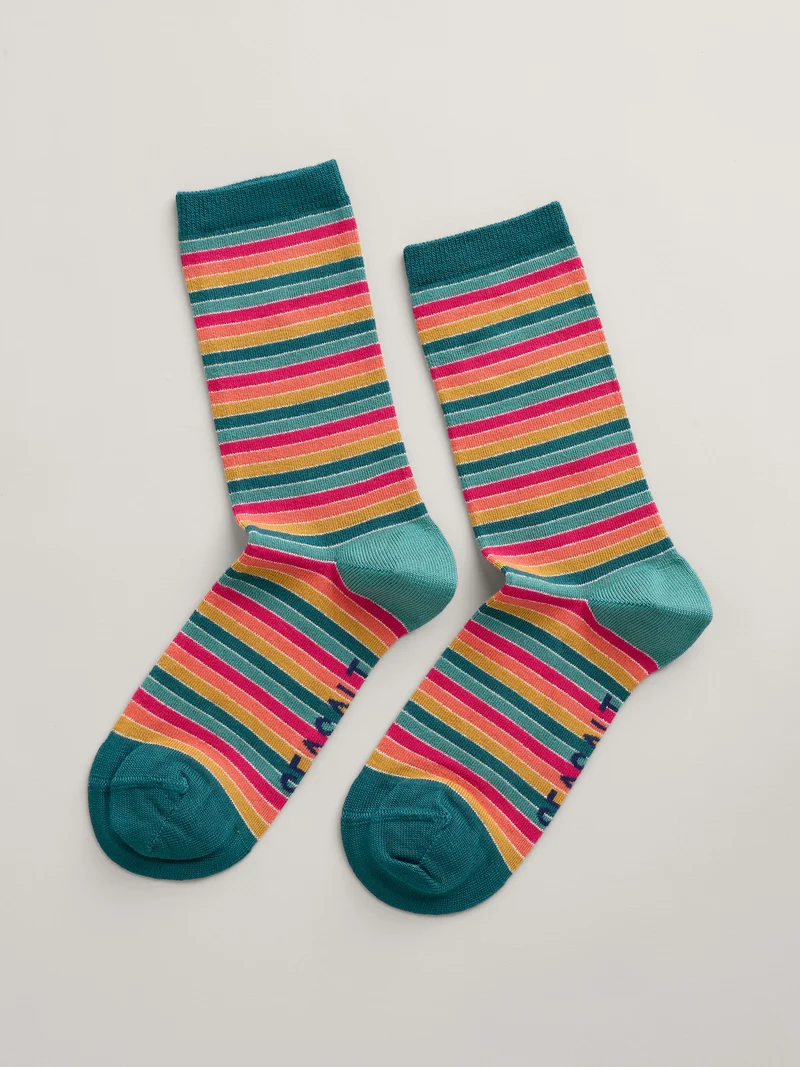 Seasalt Cornwall women's sparkle sailor socks weatherboard dark jade mix