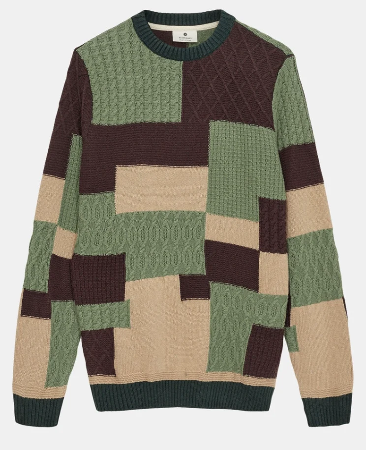 Anerkjendt aksune patchwork knit forest night