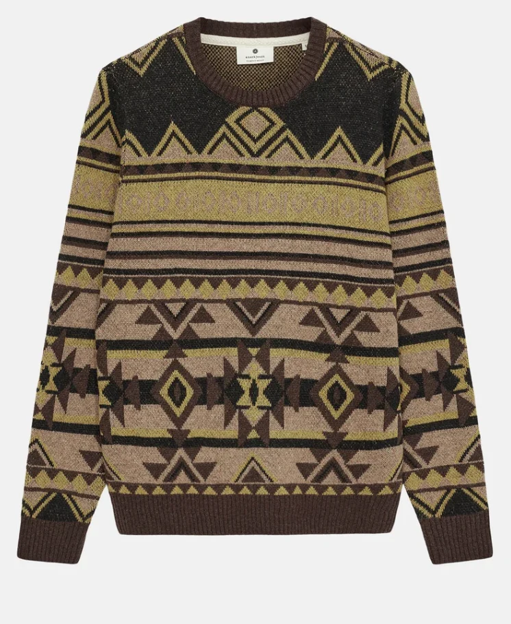 Anerkjendt aksune lambswool inka knit chocolate brown