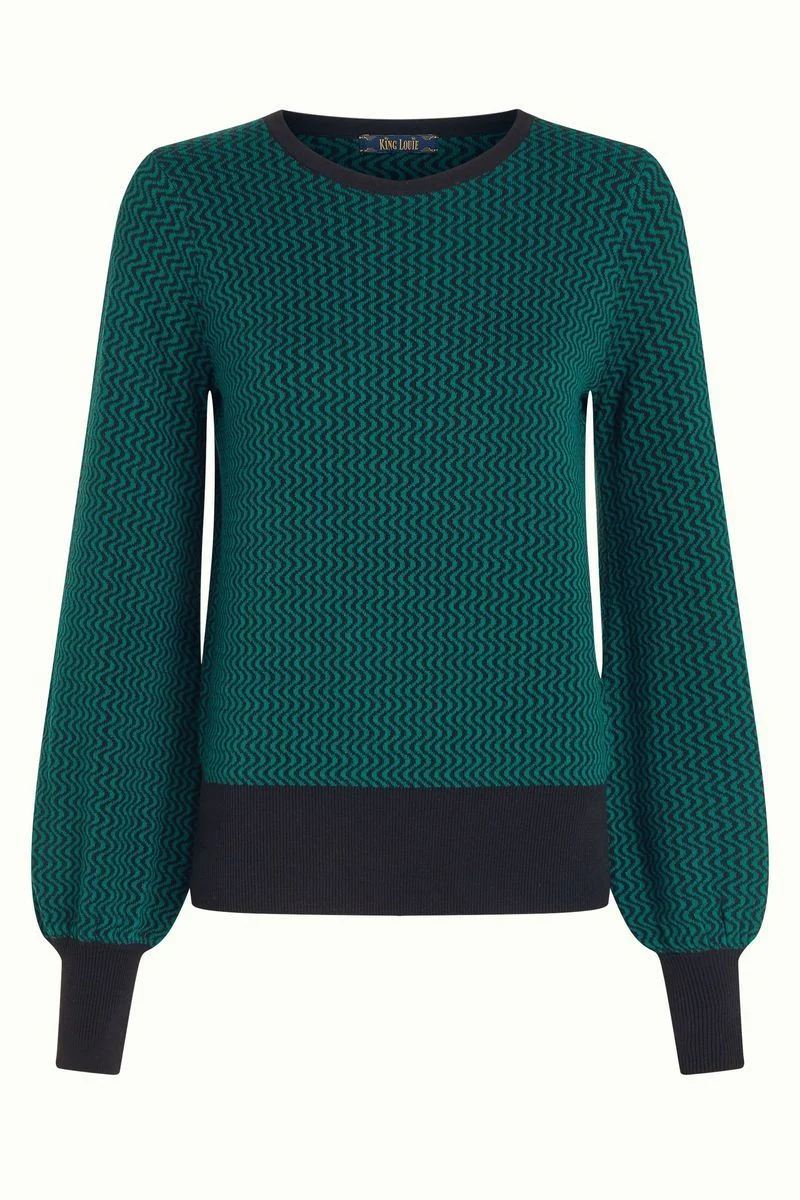 King Louie bell sleeve top teddy antique green