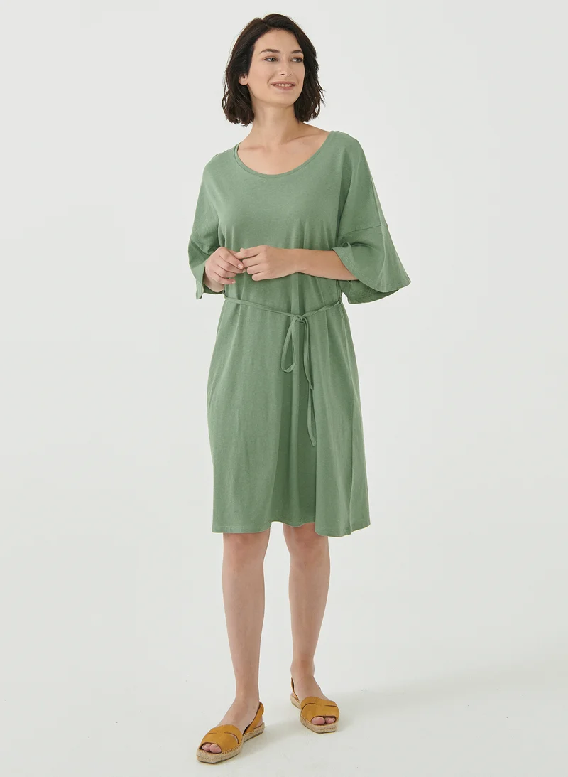Losvallend groen jurkje | Organication dress fern green