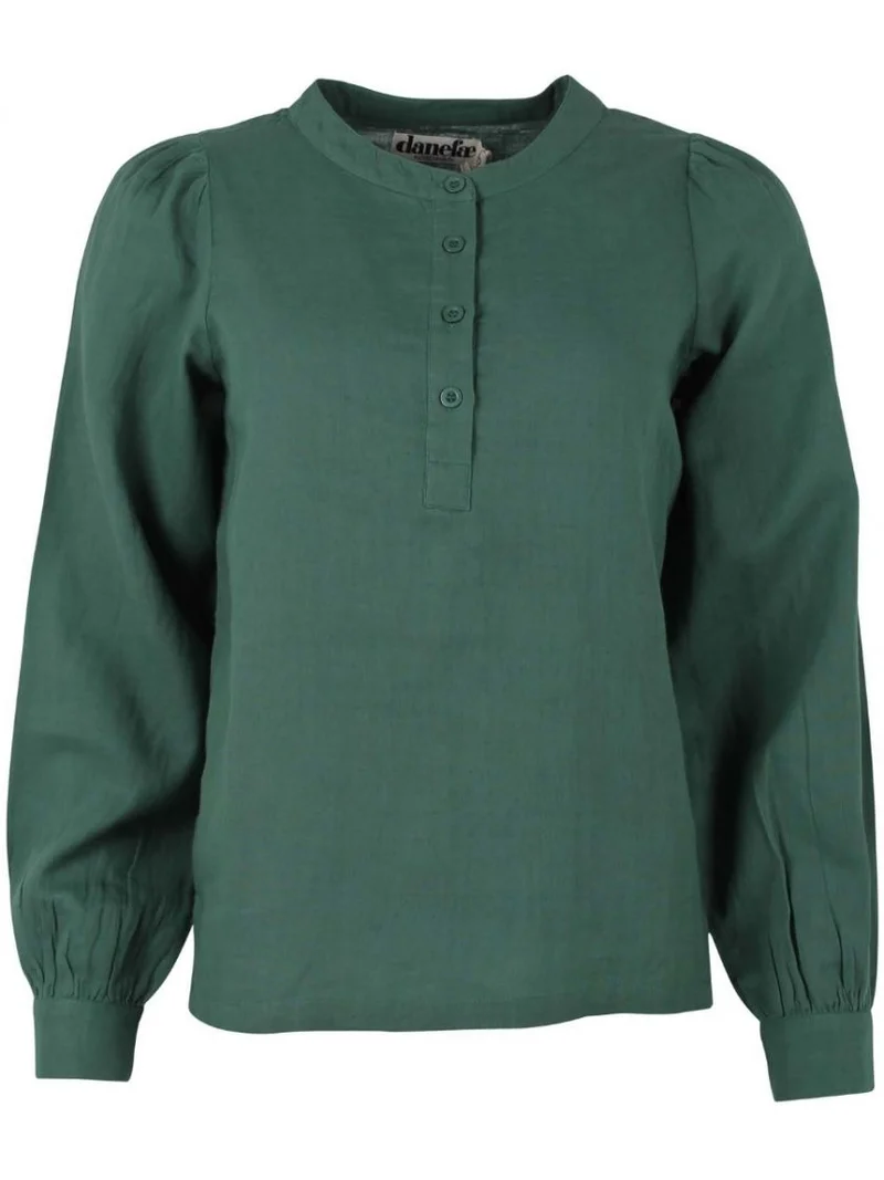 Groene top van katoen | Danefae Sanna cloth shirt rover khaki