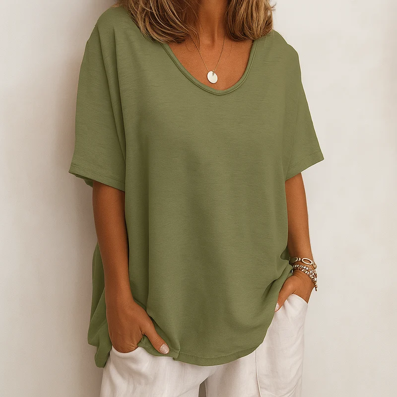 Dames T-shirt met Ronde Hals - Comfortabel & Stijlvol voor Elke Dag