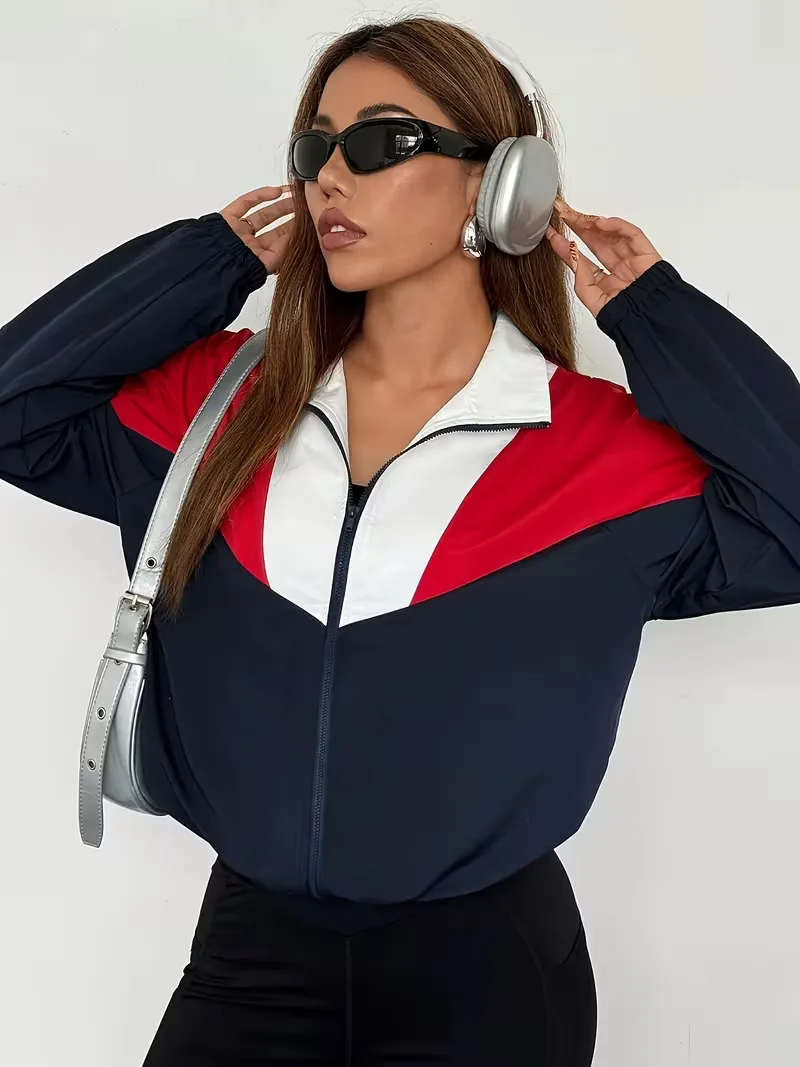 Dames Track Jacket met Kleurblok Design