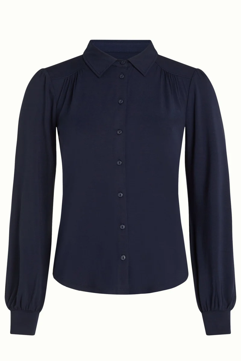 King Louie carina blouse viscose light evening blue