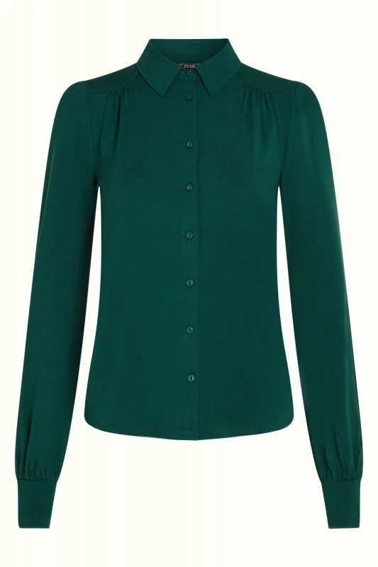 King Louie carina blouse viscose light urban green
