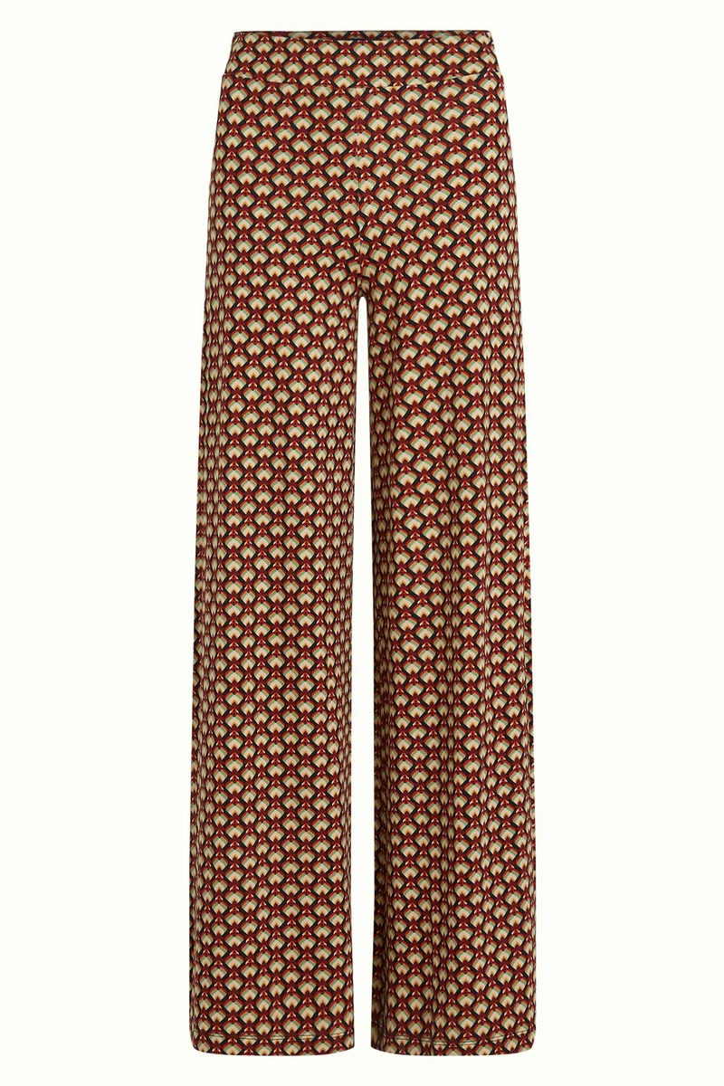 King Louie border palazzo pants valet cabernet red
