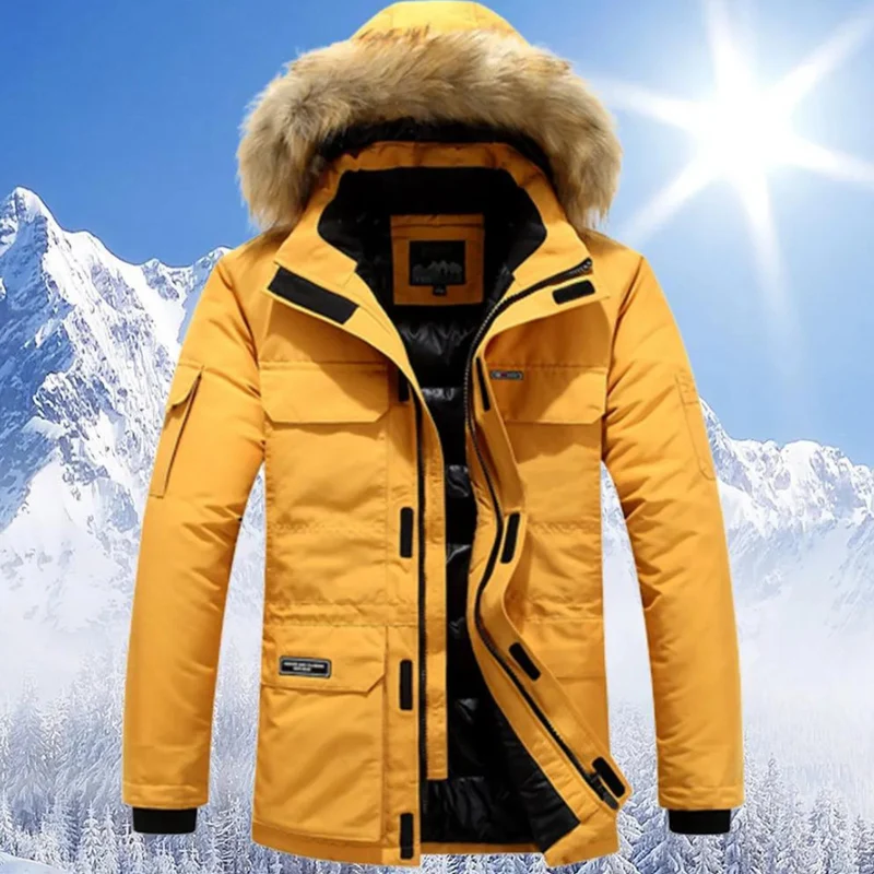 Heren Parka met Bontkraag – Warm & Weerbestendig voor de Winter