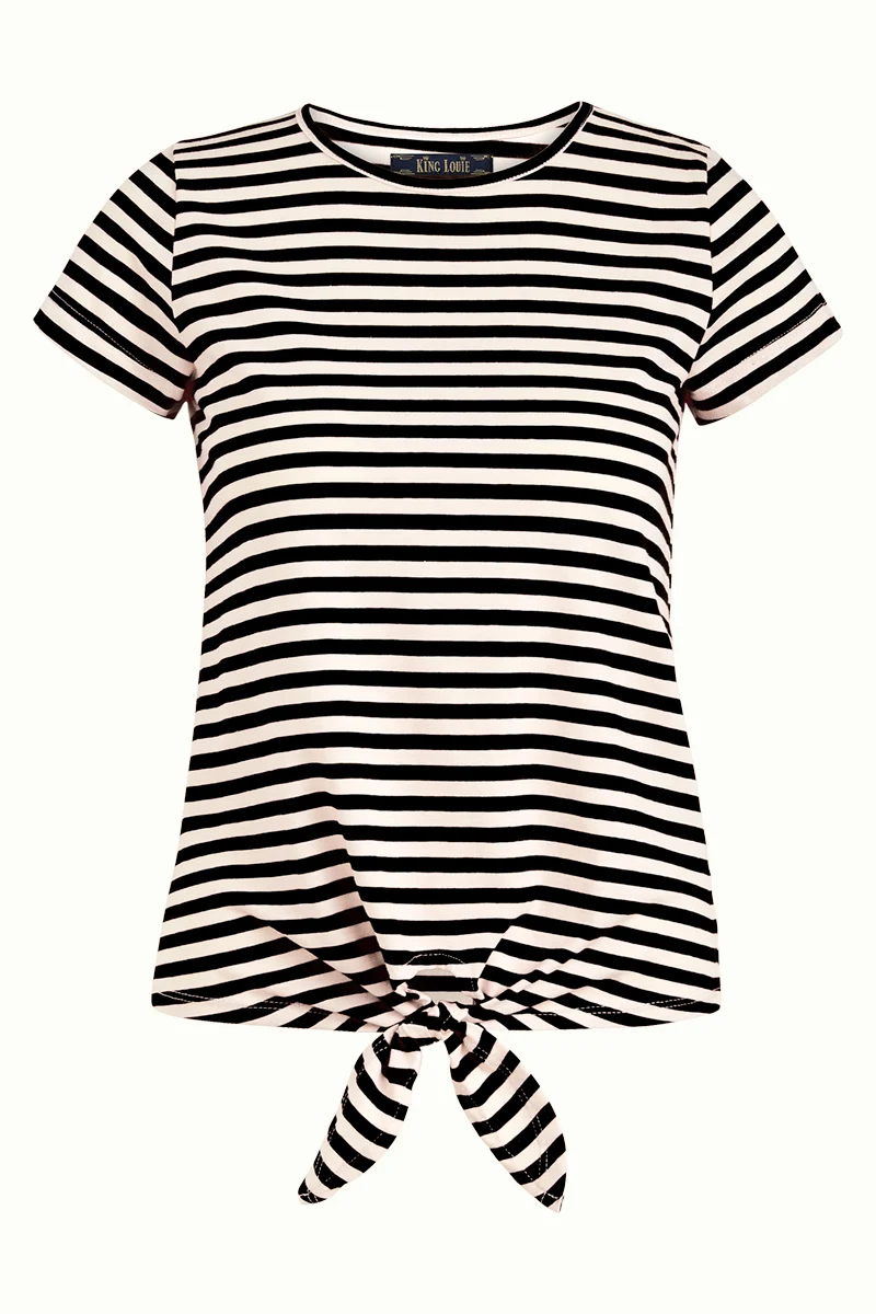 King Louie knot T-shirt chopito stripe black