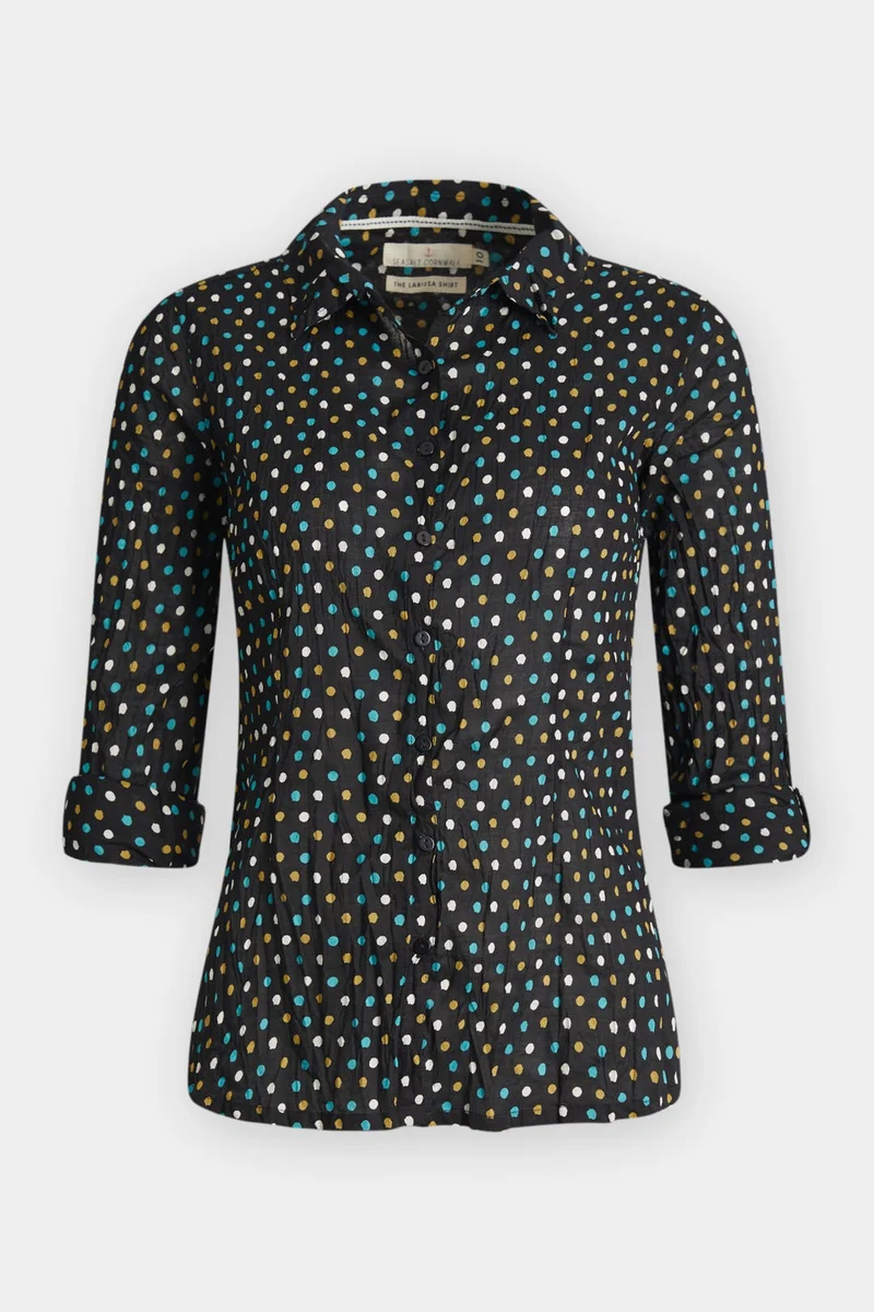 Seasalt Cornwall Larissa Shirt Polka Dot Onyx