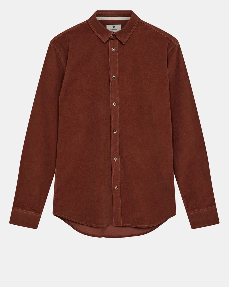 Anerkjendt akleif solid cord shirt rust