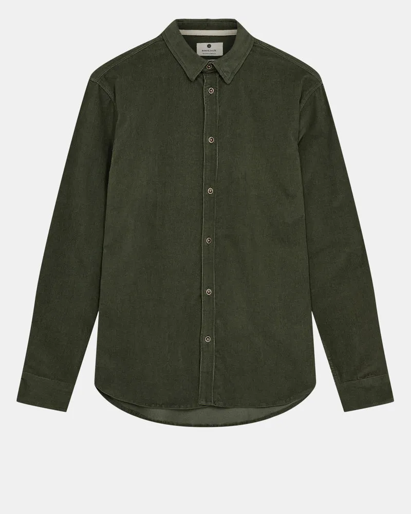 Anerkjendt akleif solid cord shirt forest night