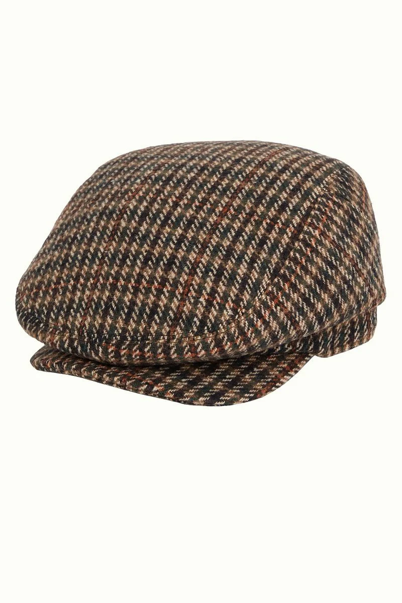 King Louie check cap peacky avar green