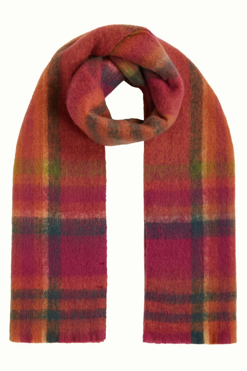 King Louie check scarf caramel