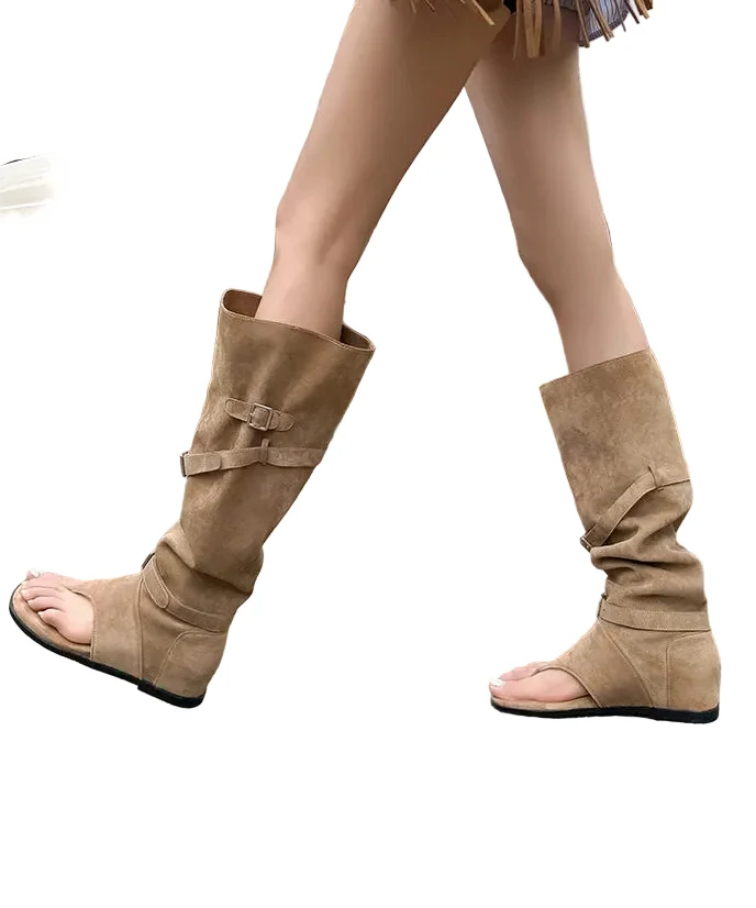 Dames Peeptoe Laarzen Wedge Stijlvol