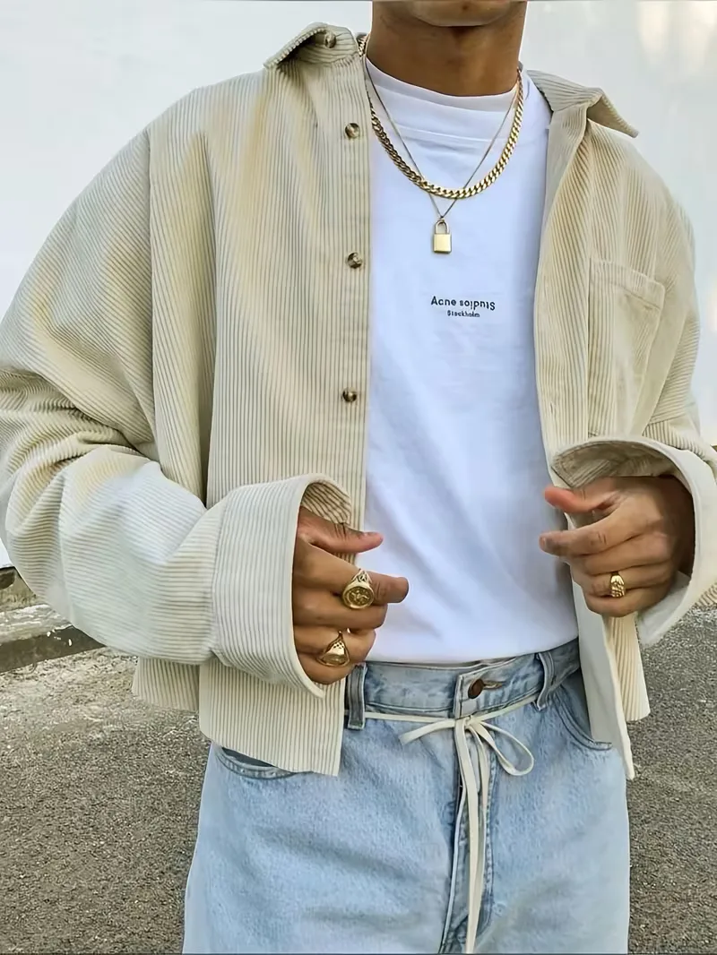 Heren Oversized Corduroy Bomberjack