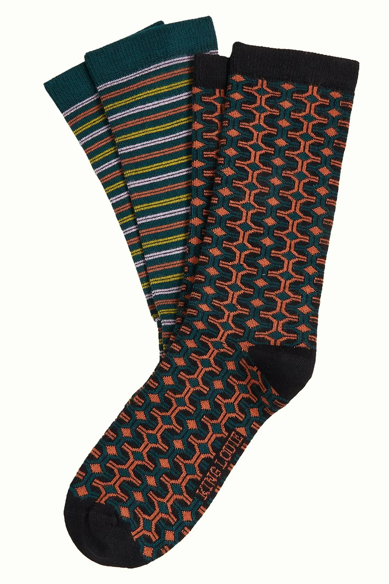 King Louie socks 2-pack savile caramel