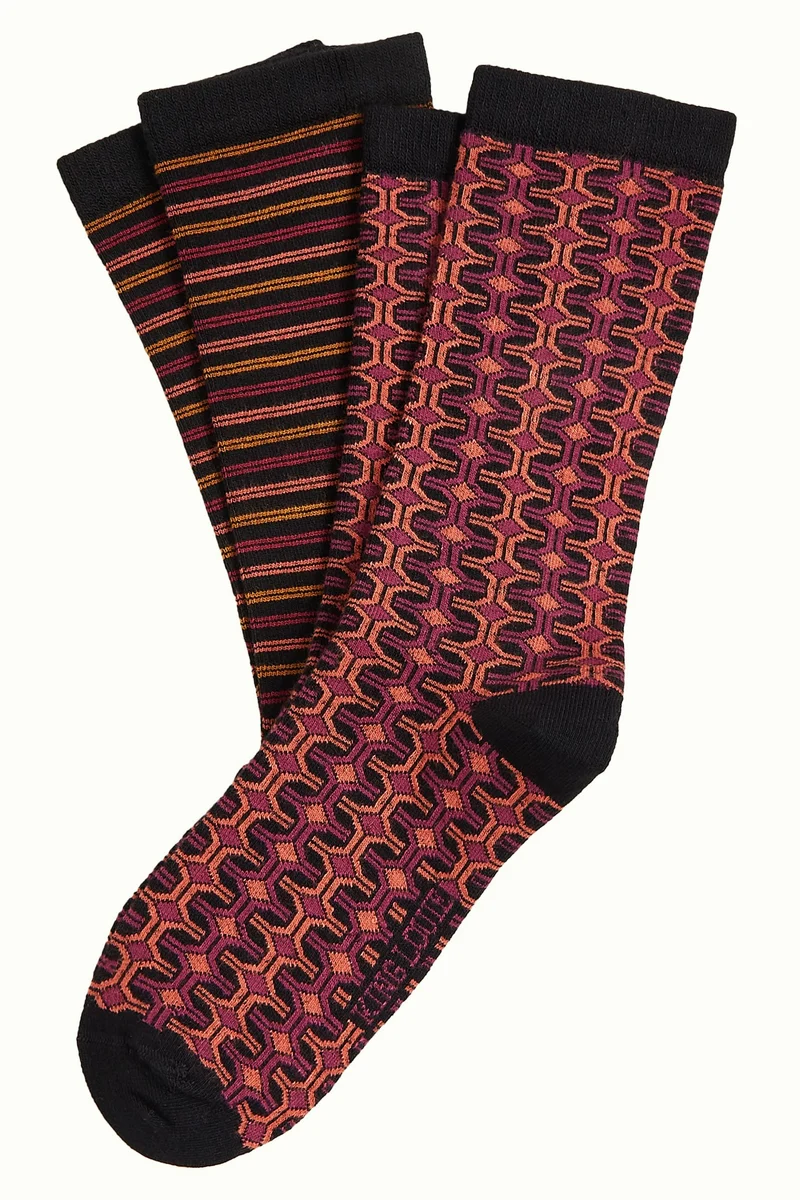 King Louie socks 2-pack savile wild fuchsia