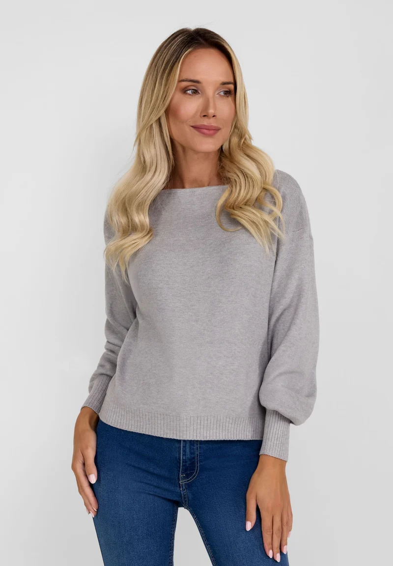Women's boat neck jumper in grey