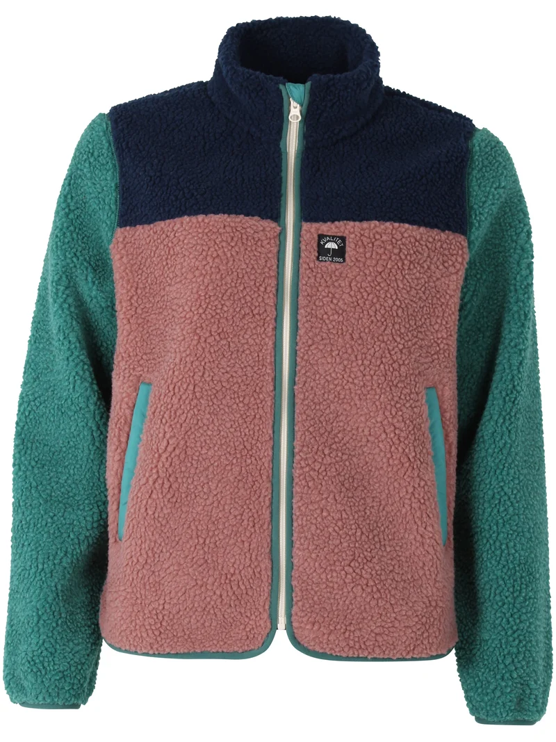 Danefae danebirk fleece zip-up dk navy/ light slade/ dk rose