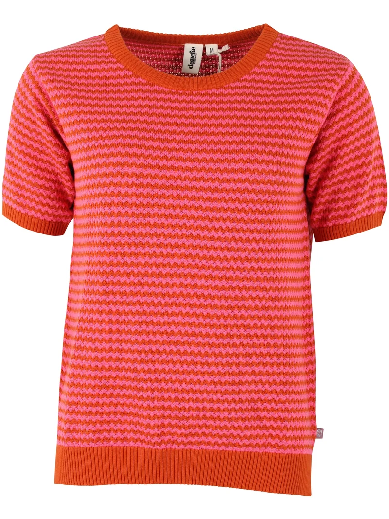 Danefae danesilver pearl knit sweater tee light rust/bright pink