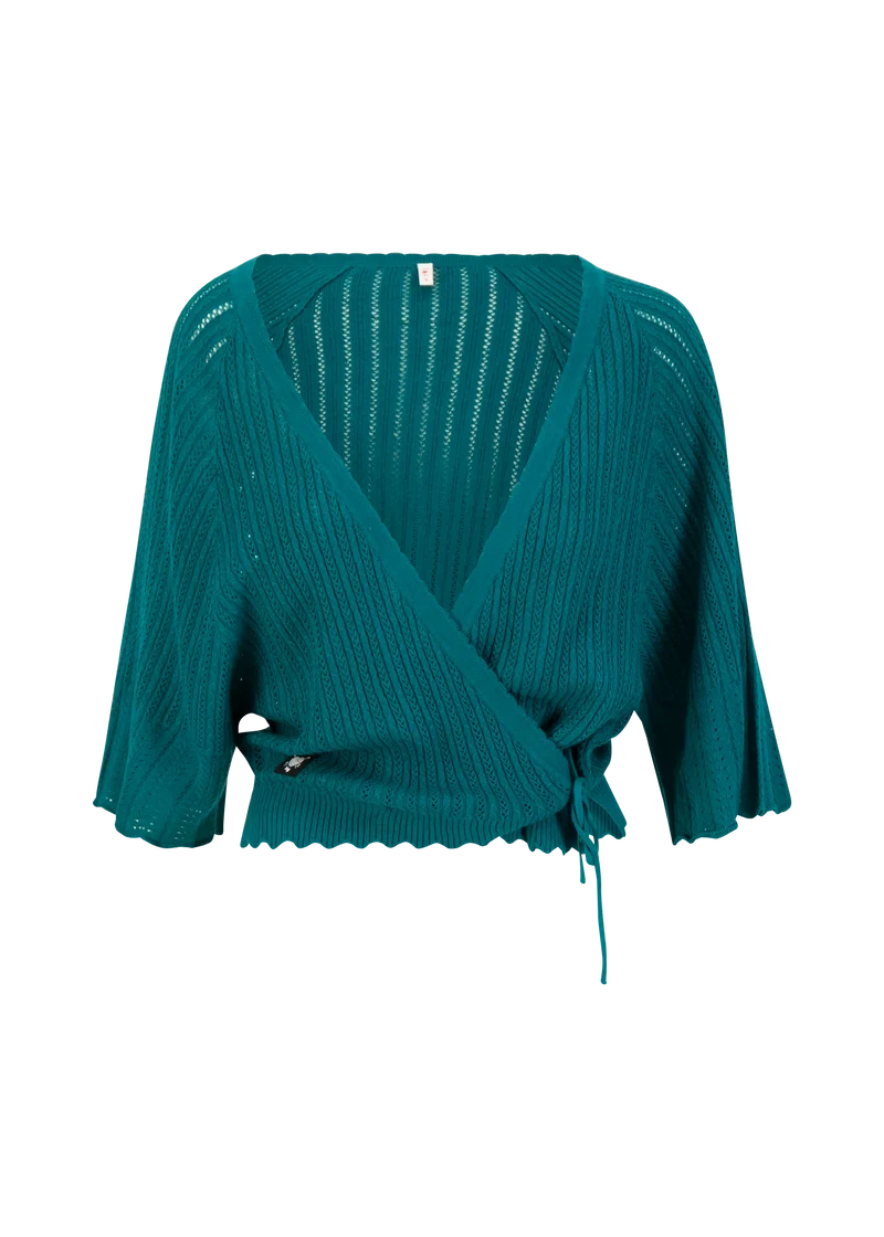 Blutsgeschwister fairy wrap wetland green knit