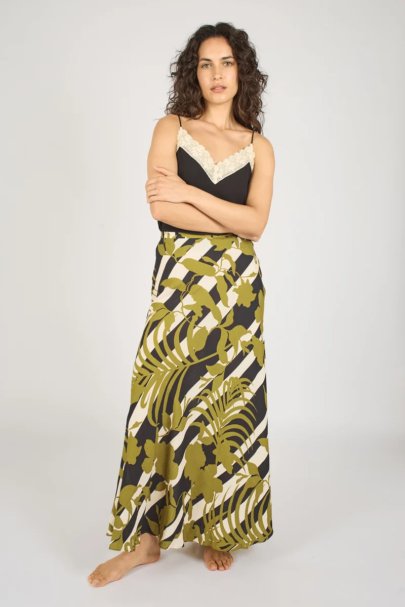 Traffic People sade skirt black/olive