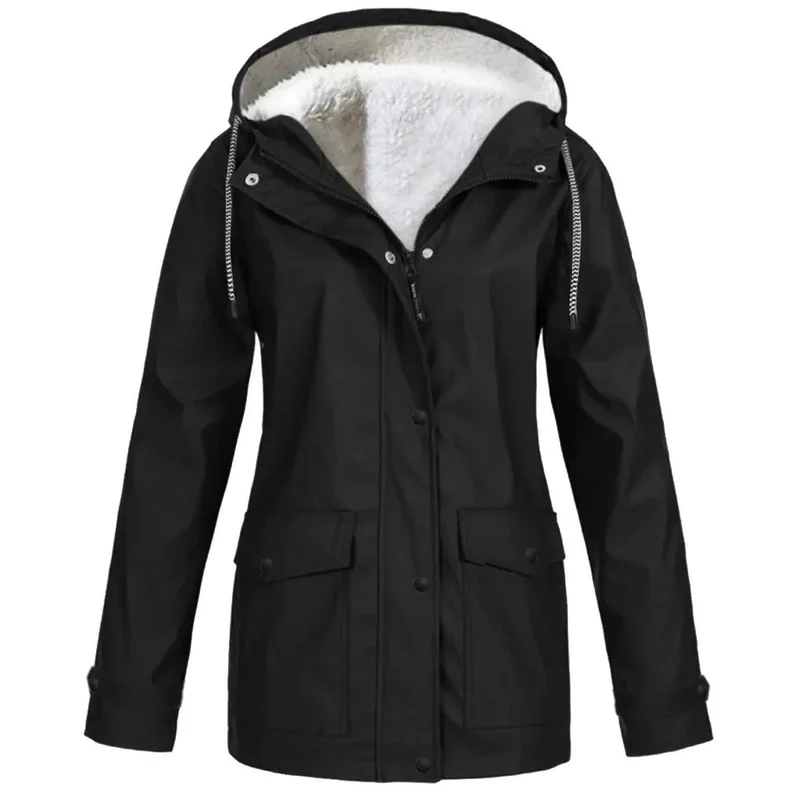 Dames Outdoor Jas met Capuchon – Waterdicht, Winddicht & Fleece Gevoerd