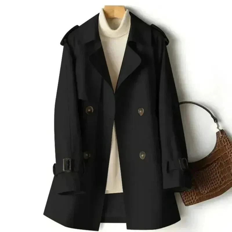 Dames Trenchcoat met Ceintuur – Dubbelrijig & Elegant