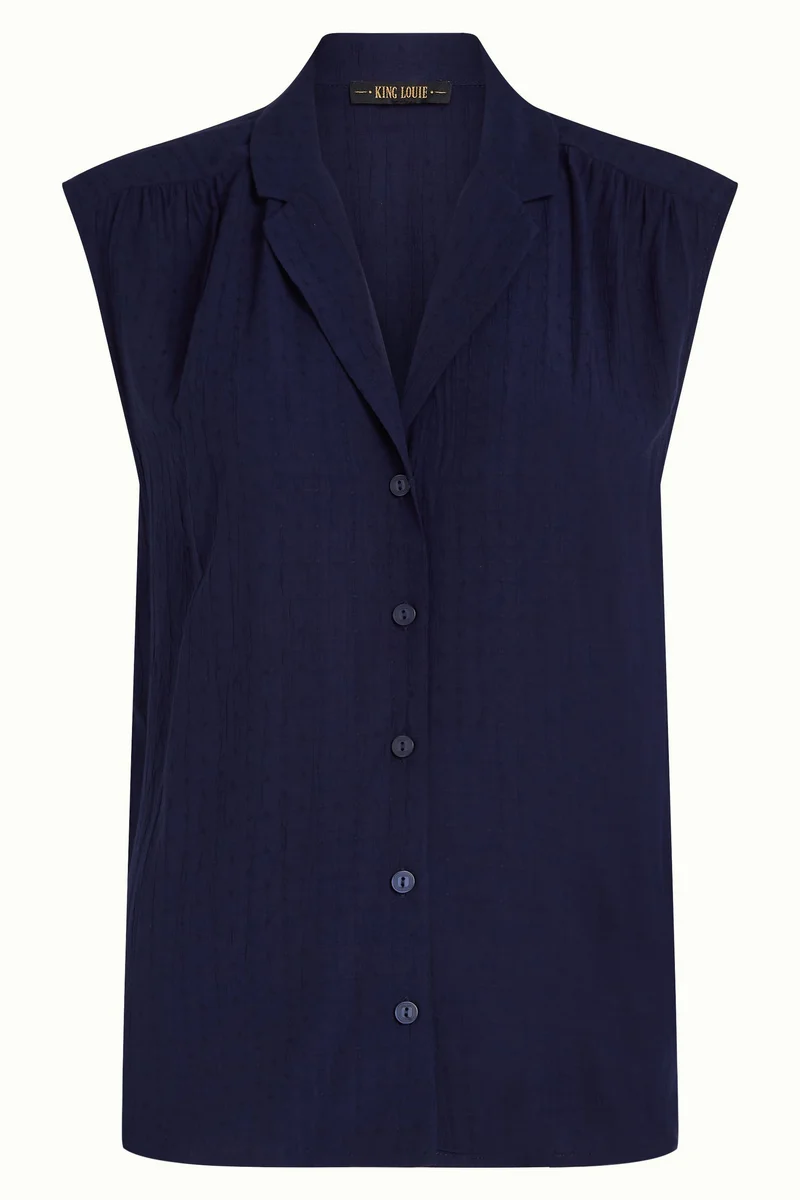 King Louie july blouse tortoise evening blue