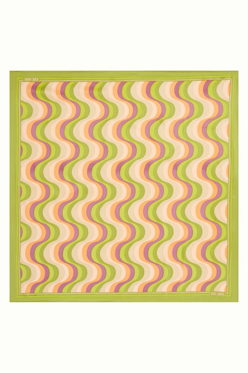 King Louie scarf satin jiggy dark citron