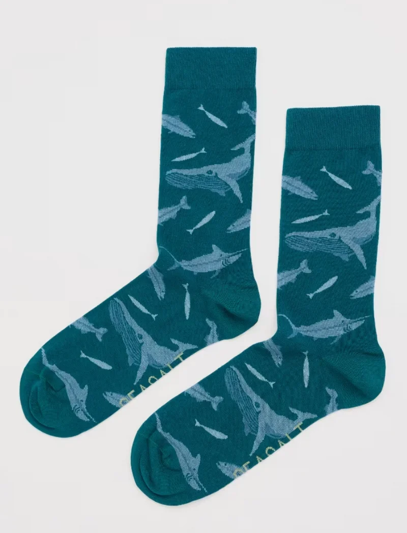 Seasalt Cornwall men's arty socks doyden point dark wreckage