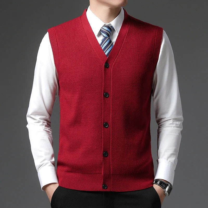 Heren Gebreid Vest – V-Hals met Tijdloze Elegant Design