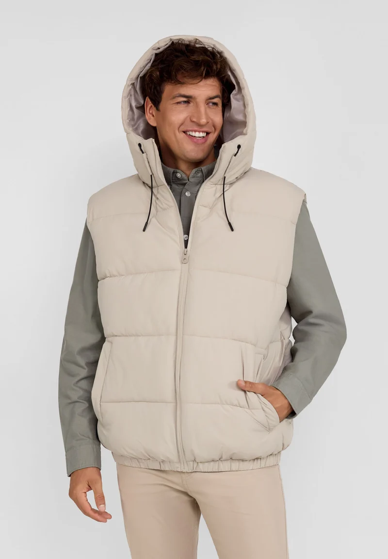 Men's padded gilet in light grey