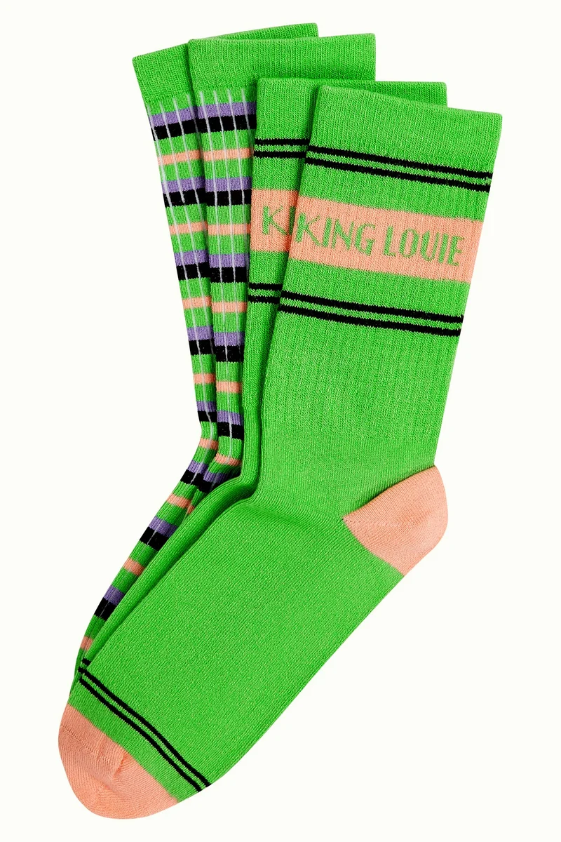 King Louie socks 2-pack logo jasmin green