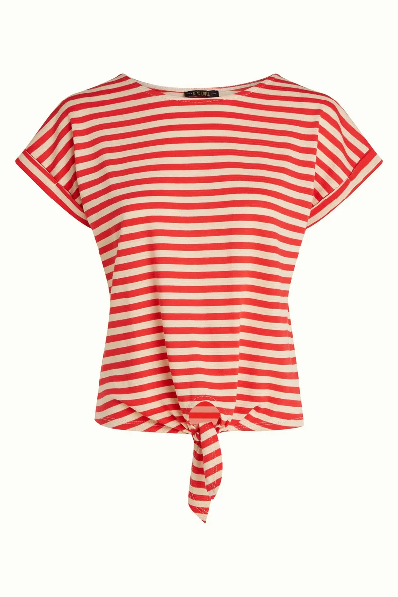 King Louie aria knot top chopito stripe fire red