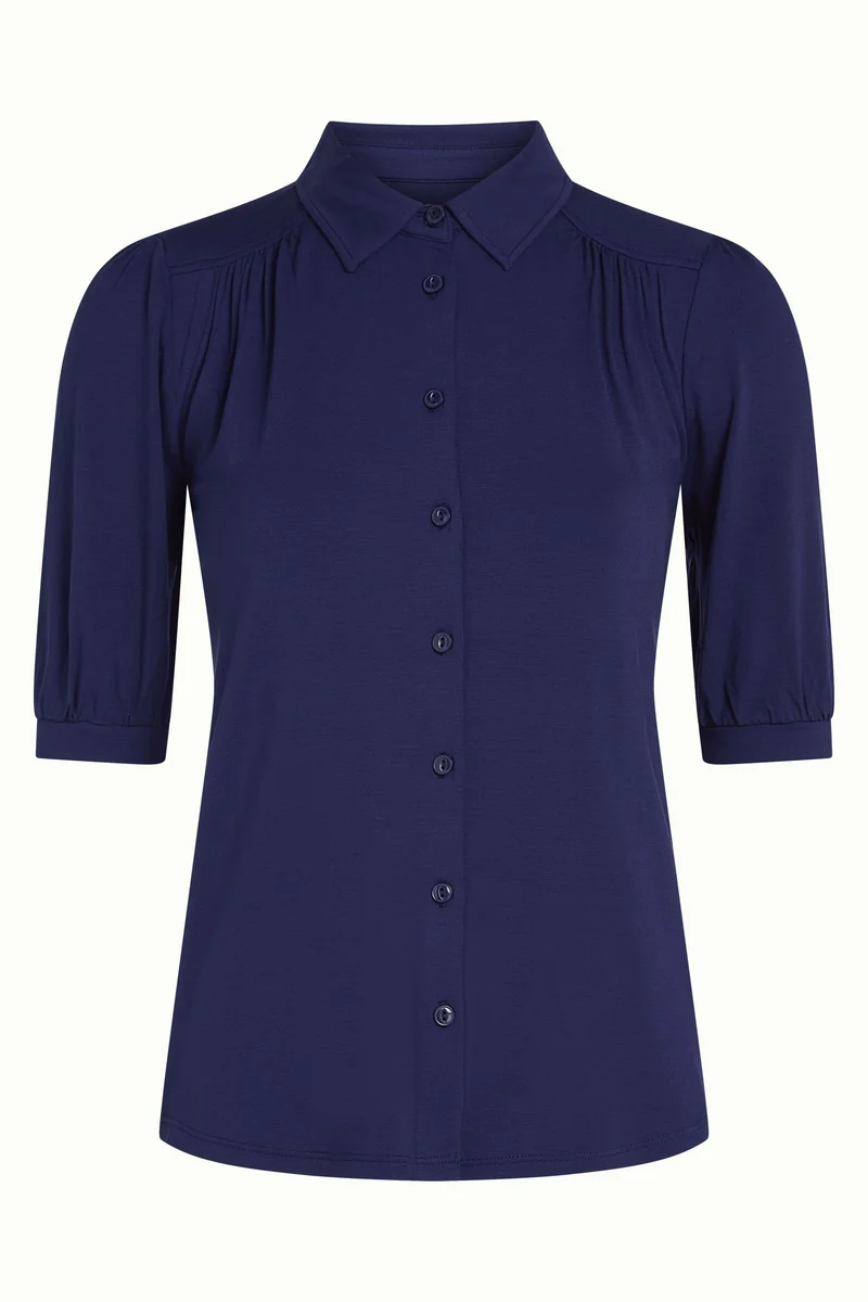 King Louie carina blouse viscose beacon blue