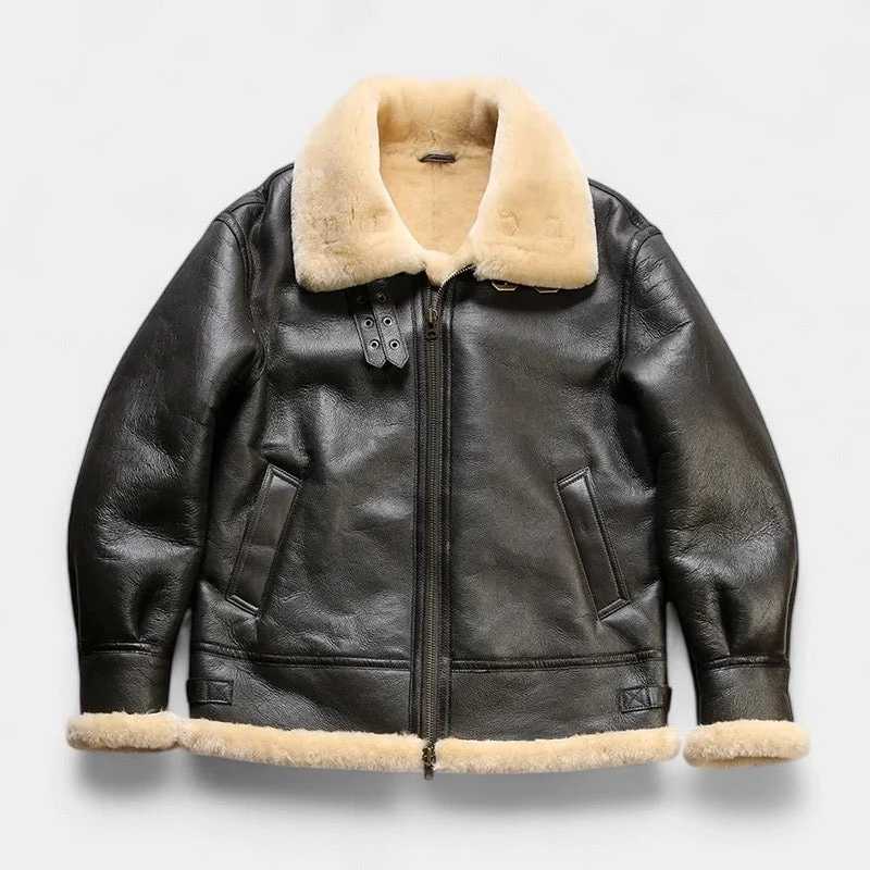 Leren Aviator Jas – Luxe Herfst/Winter Herenmode