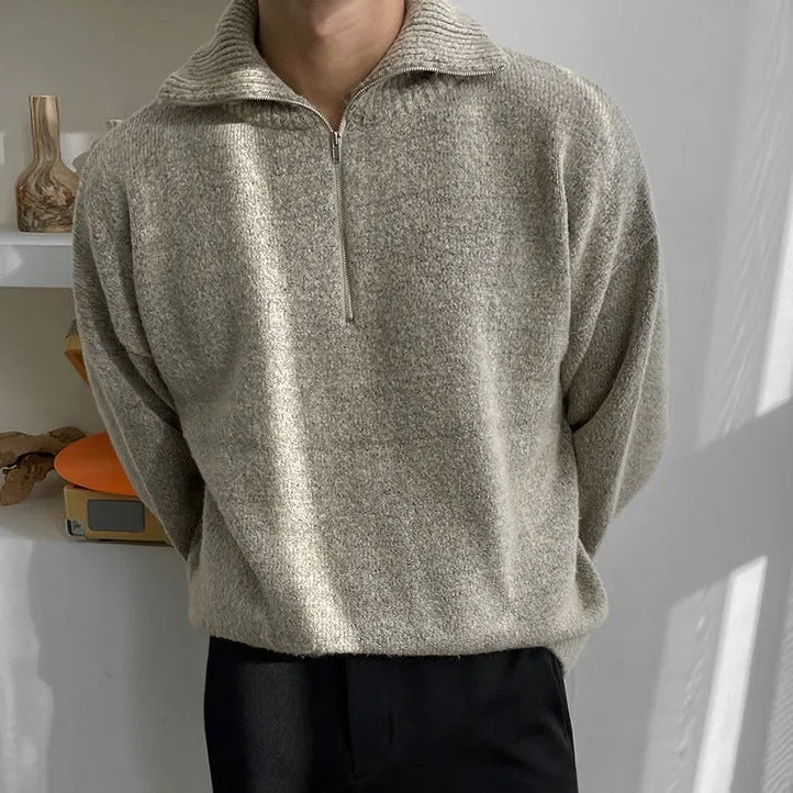 Quarter Zip Trui – Tijdloze Luxe Herenmode