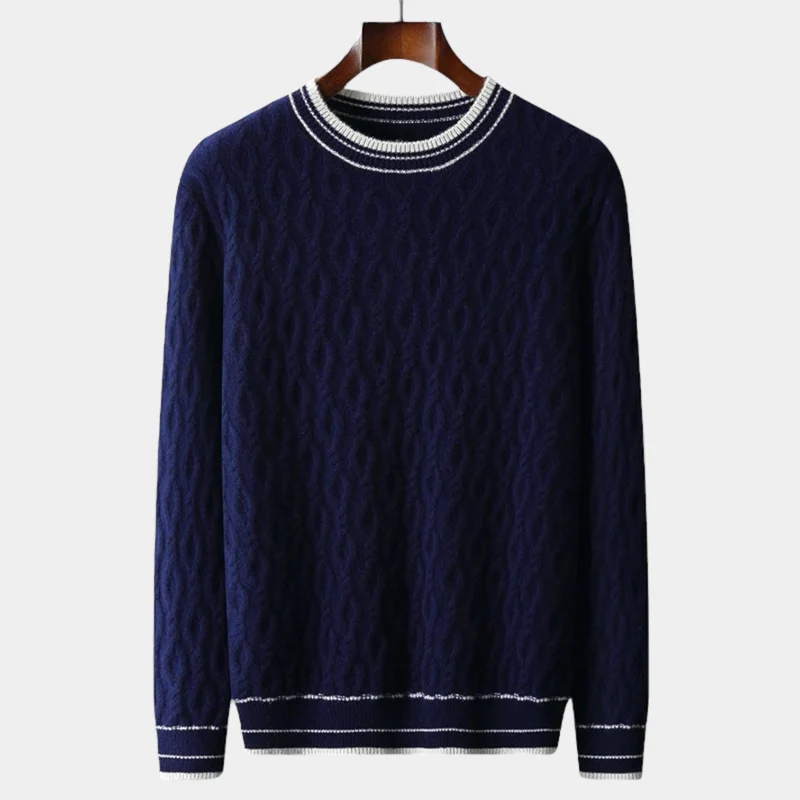 Merino Wol Round Neck Gebreide Trui – Luxe Herenmode