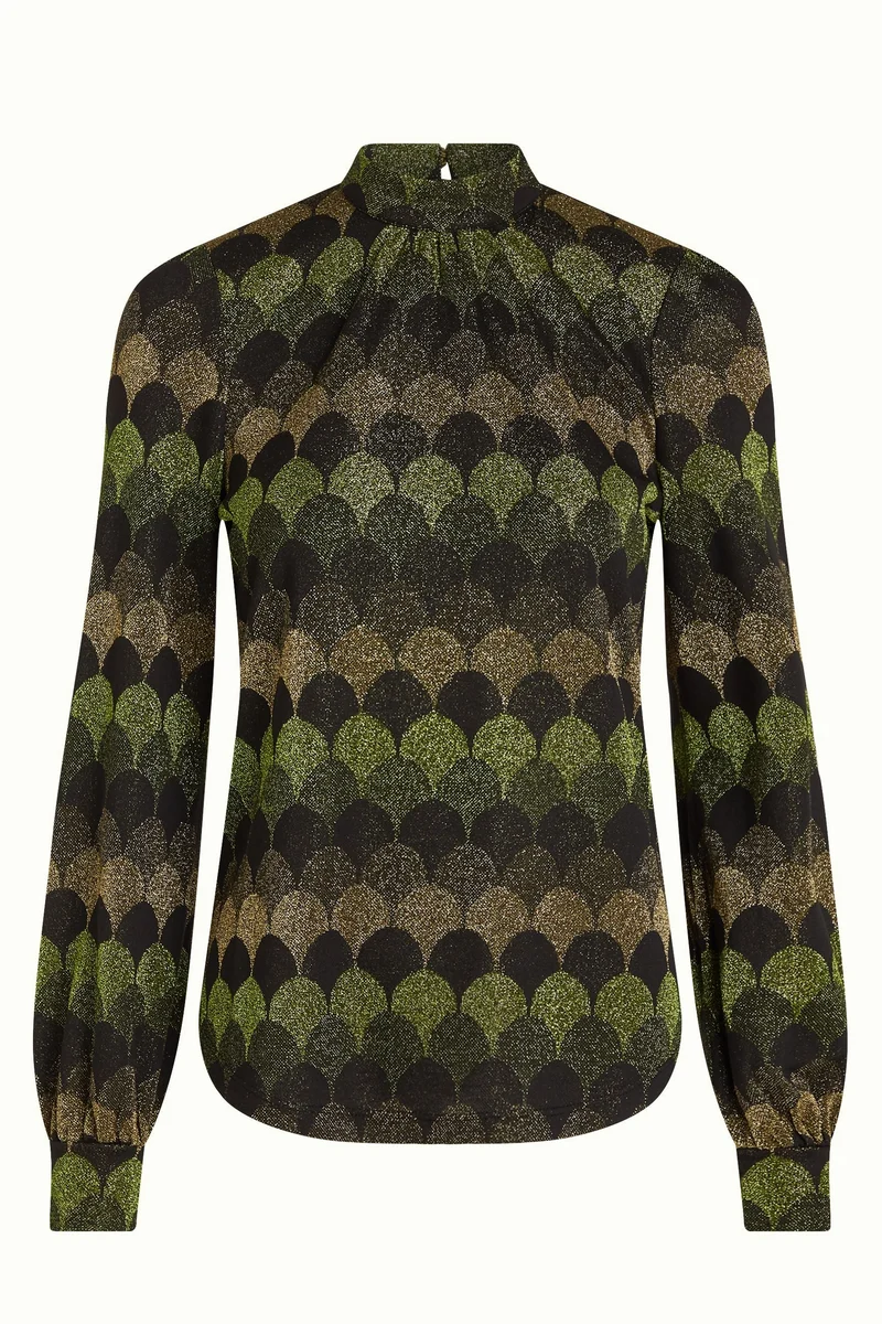 King Louie phoebe top diva jacquard olive green