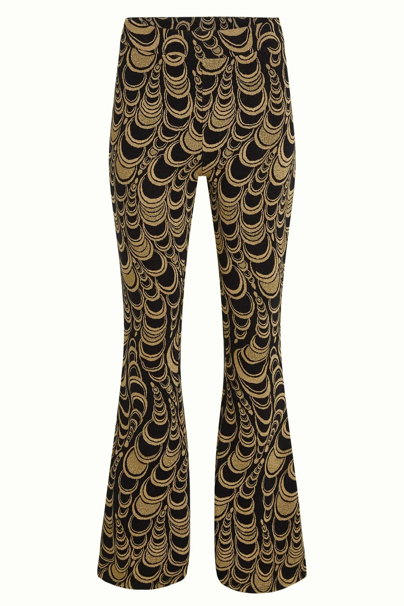 King Louie flared pants bobbin jacquard black