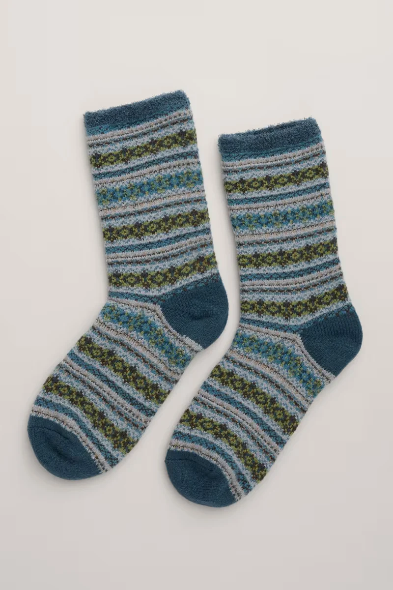 Seasalt Cornwall men's cabin socks tilling ship