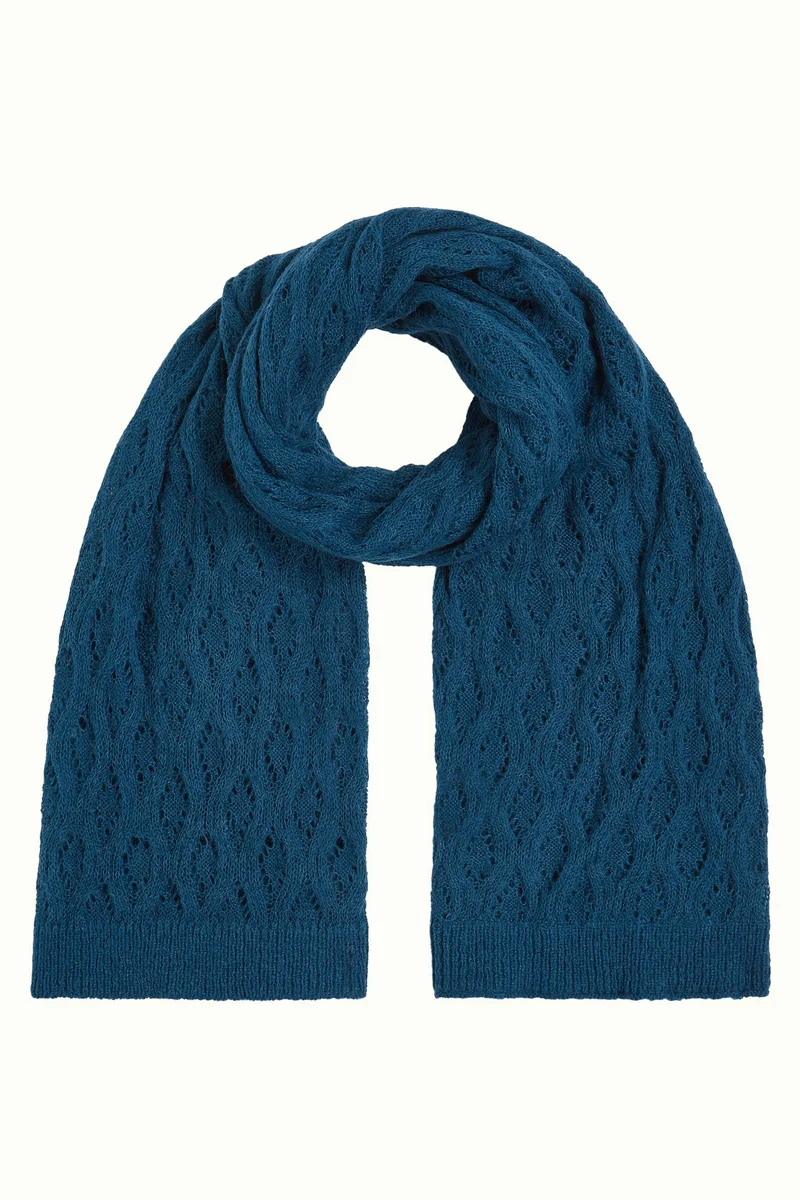 King Louie scarf ajour carre storm blue