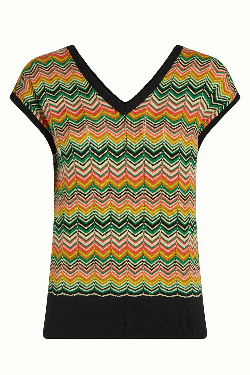 King Louie double V top penny zigzag black