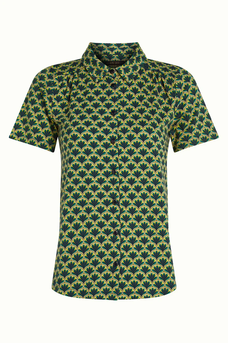 King Louie maisie blouse touche beacon blue