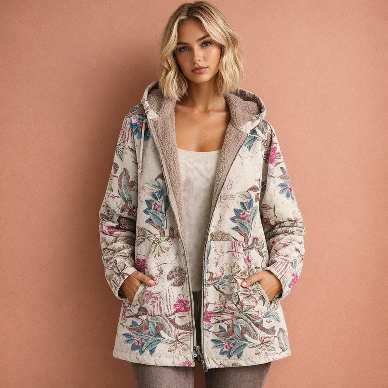 Dames Warme Jas met Capuchon en Comfortabele Pasvorm