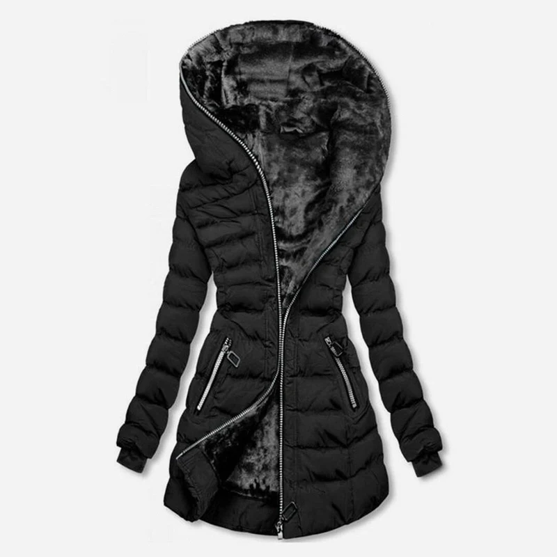 Dames Lange Winterjas – Warm, Stijlvol & Met Fleecevoering