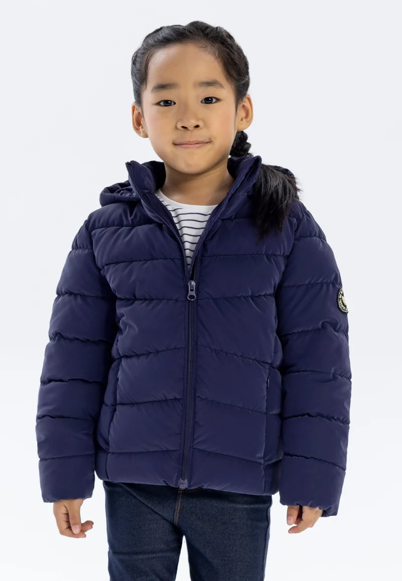 Girls' puffer jacket in navy